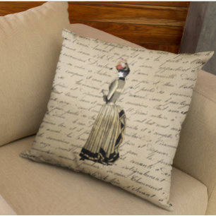 Coussin Gold Victorian Vintage Steampunk Femme Lady