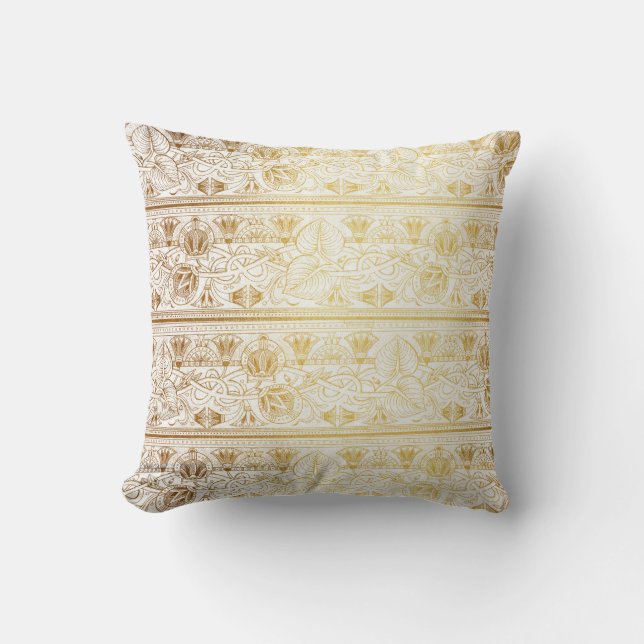 Coussin Gold & White Egypt Imprimer Glam Moderne Chic (Recto)