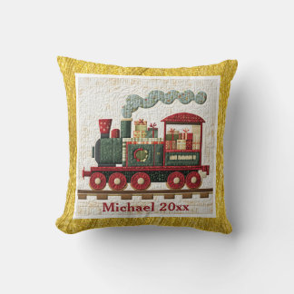 Coussin Gold/Yellow Border Holiday Engine | Family Gift