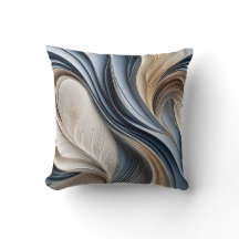Golden Air - Bleu doux et or Flowing Abstract