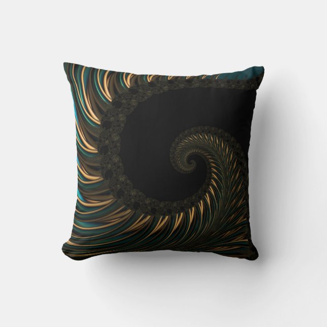 Coussin Golden artistic Spiral Spin, cadre moderne art (Recto)