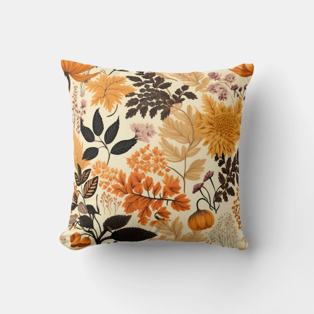 Coussin Golden Autumn Floral Medley (Recto)