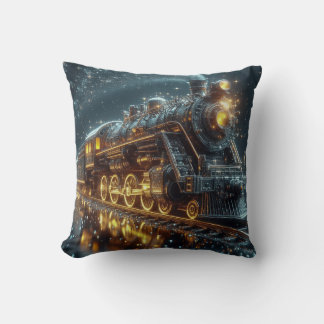 Coussin Golden & Black treen Moderne Abstrait