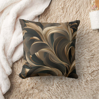 Coussin Golden Botanical Flow Elegant  
