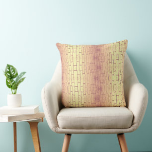 Coussin Golden Brick Wall – Symmetrical Architectural Patt