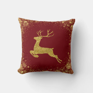 Coussin Golden Christmas Deer design élégant