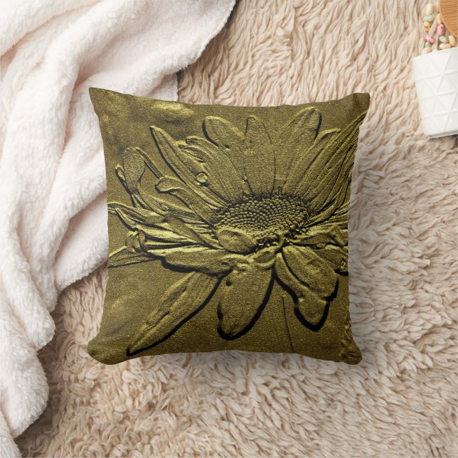 Coussin Golden Daisy Floral Art (Couverture)