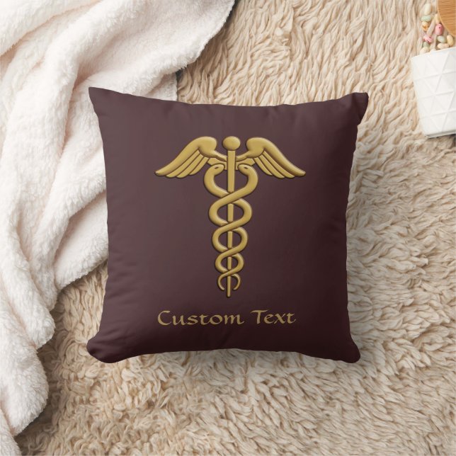 Coussin Golden Double Snake Caduceus (Couverture)