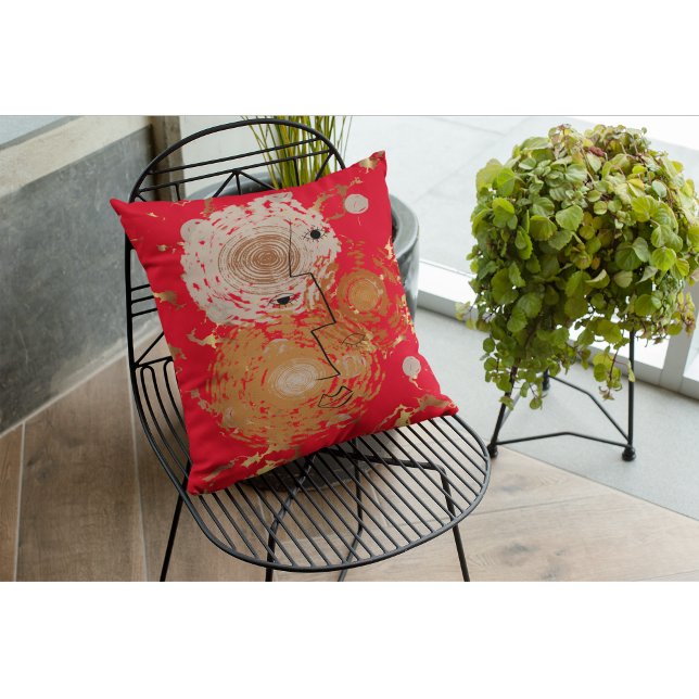 Coussin Golden Elegance Abstraite du milieu du siècle (Créateur téléchargé)