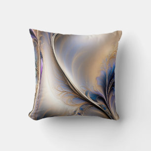 Coussin Golden Flow - Abstrait Bleu et Or Art Fluide