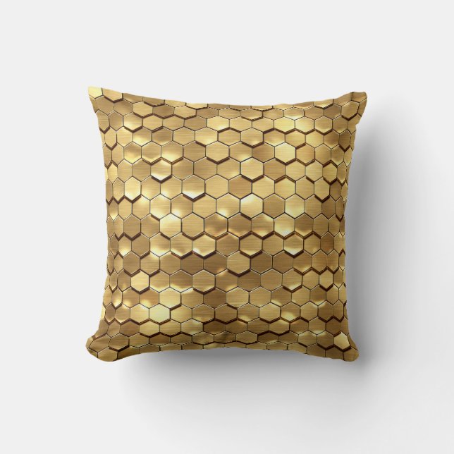 Coussin Golden Honeycomb 3D Render Texture (Recto)