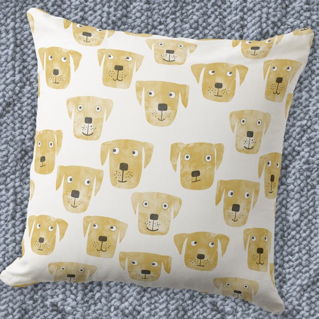 Coussin Golden Labrador Retriever Chien (Golden Labrador Retriever dog pattern throw pillow)