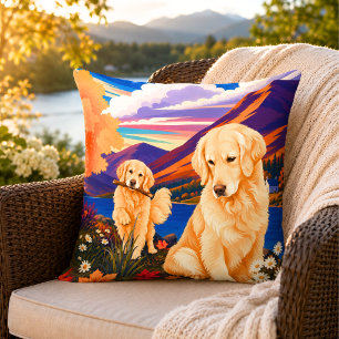 Coussin GOLDEN RETRIEVER • ArtMuse Journey