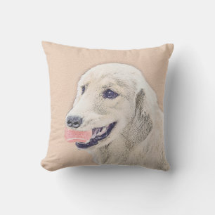 Coussin Golden Retriever avec Tennis Ball Peinture Chien A