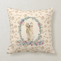Golden Retriever Chien Empreinte de patte & Floral