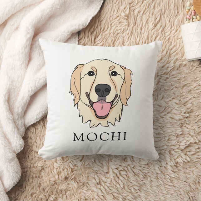 Coussin Golden Retriever Chien Personnalisé (Couverture)