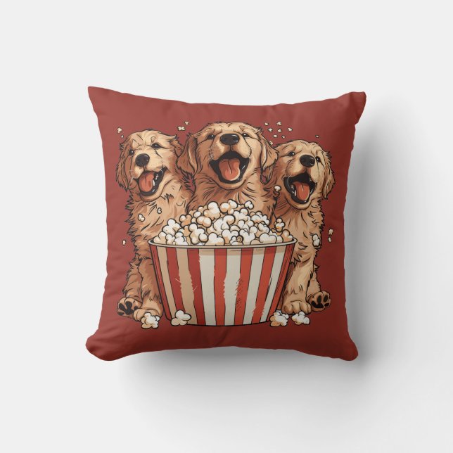 Coussin Golden Retriever Dogs Movie Popcorn Bucket (Recto)