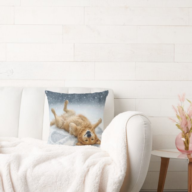 Coussin Golden Retriever faisant un ange de neige (Canapé)