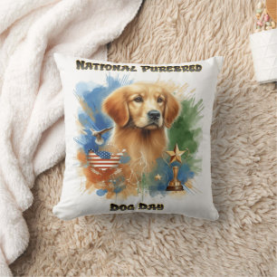 Coussin Golden Retriever honore la Journée des chiens de r