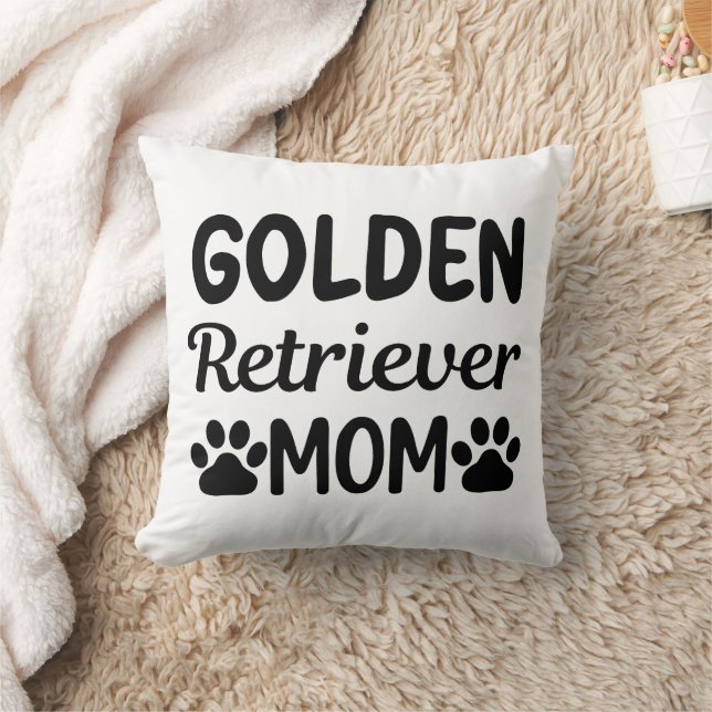 Coussin Golden Retriever Mom Drôle citations (Couverture)