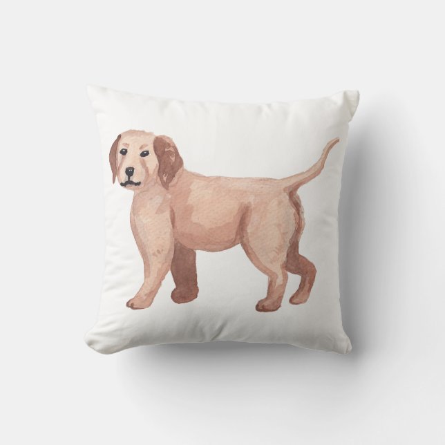 Coussin Golden Retriever Water Color Art Peinture (Recto)