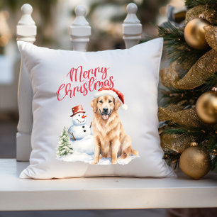 COUSSIN GOLDEN RETRIVER DOG SANTA HAT MERRY NOËL