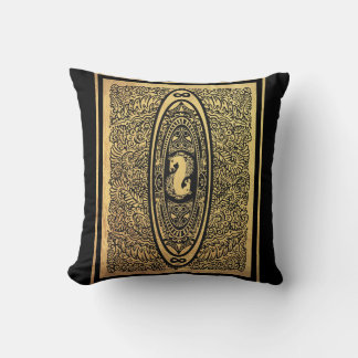 Coussin Golden Seahorse Mandala - Ornate Infinity Design