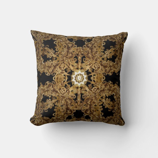 Coussin Golden Seamless main dessinée, Arrière - plan vint (Recto)