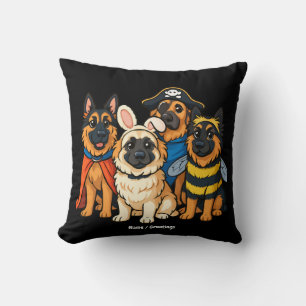Coussin Golden Shepherd Ghost Dog Halloween drôle Éffrayan