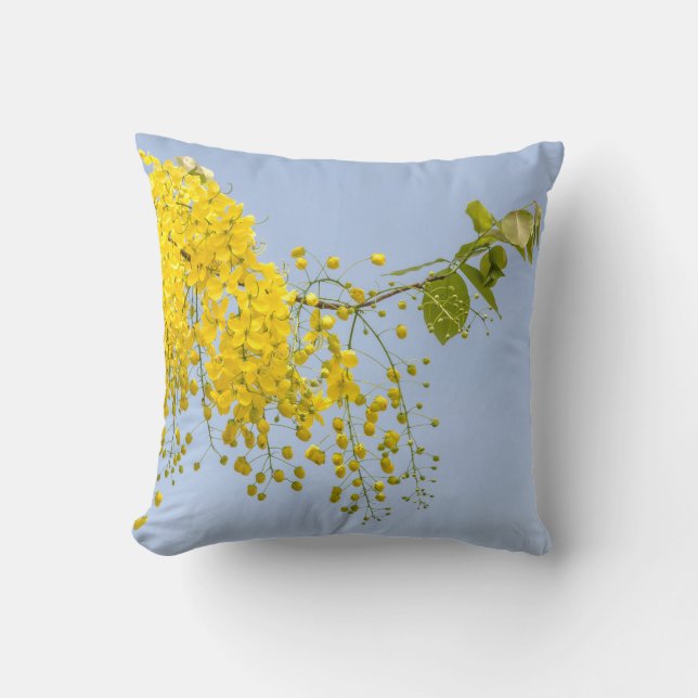 Coussin Golden Shower Tree Floral Throw Pillow Cover  (Recto)