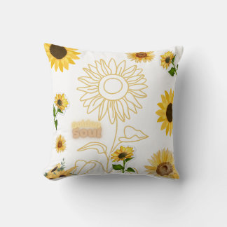 Coussin Golden Soul - Collage de Girasoles Estética Vintag