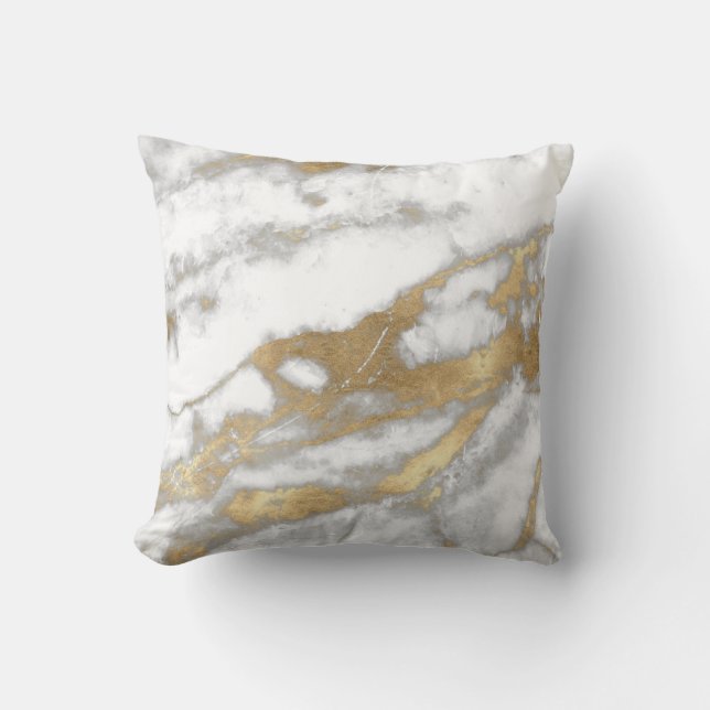 Coussin Golden Strokes Parties scintillant métallique Marb (Recto)