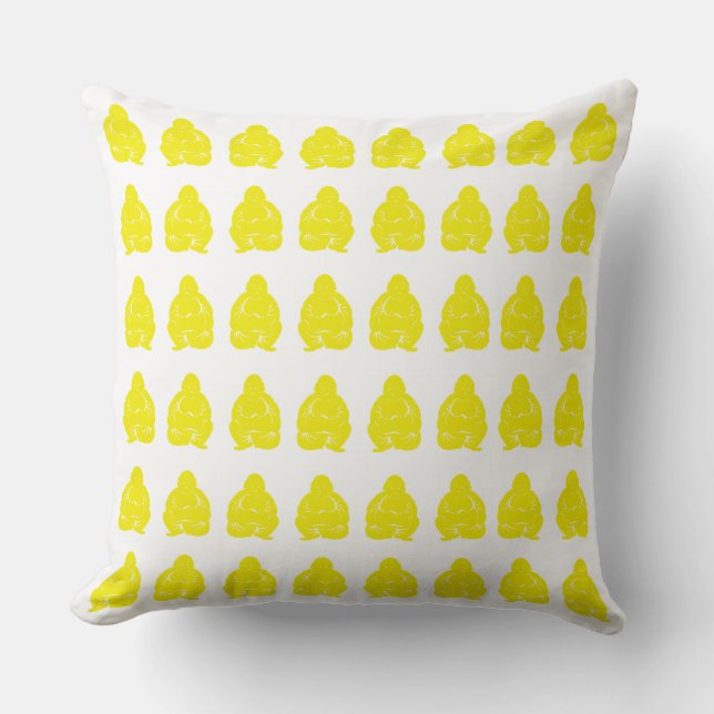Coussin Golden Yellow Asiatique Moods Bouddah Boys (Recto)