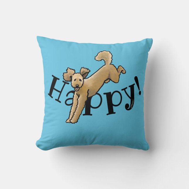 Coussin Goldendoodle heureux (Recto)