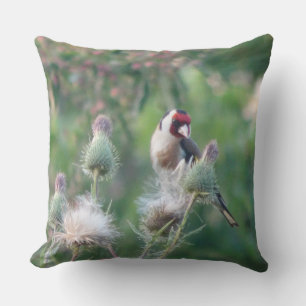 Coussin Goldfinch sur l'oreiller à lancer de chardon