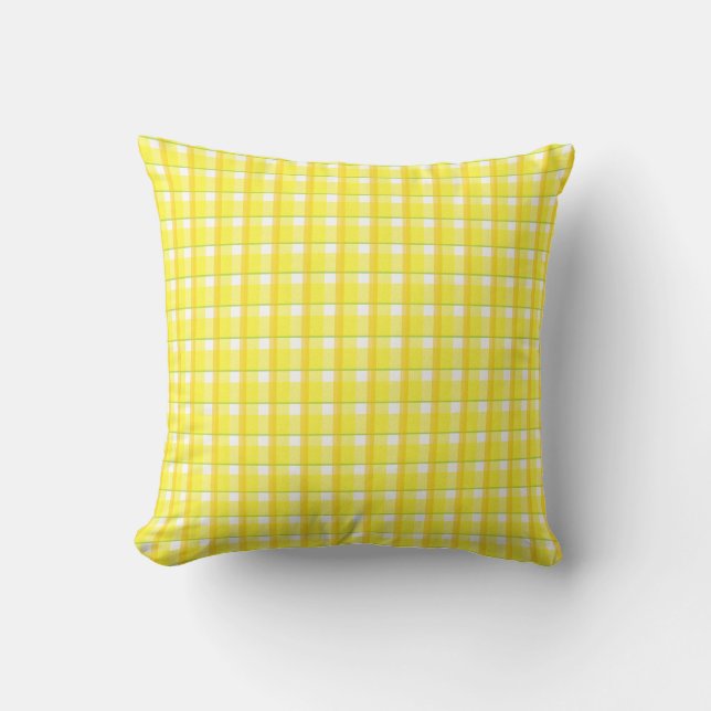 Coussin Golds et Chèques Plaid Jaunes (Recto)