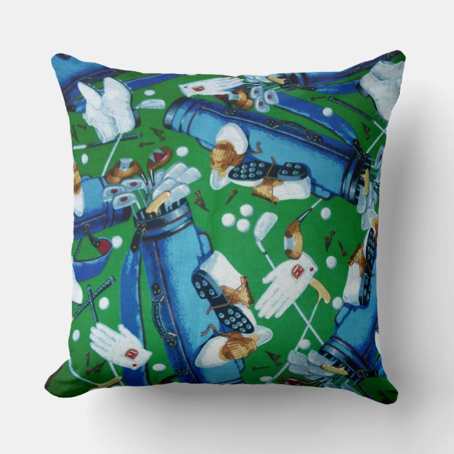 Coussin Golf bleu et vert (Recto)