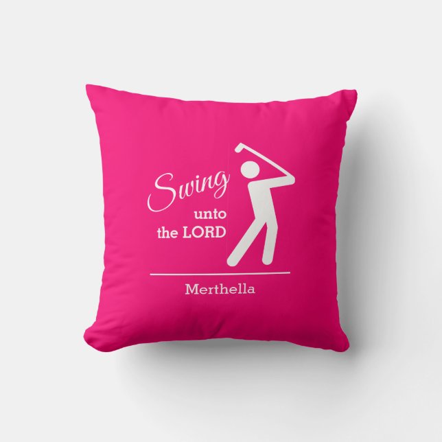 Coussin Golf Chrétien Rose (Recto)