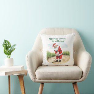 Coussin Golf Christmas Père Noël Que le terrain soit avec