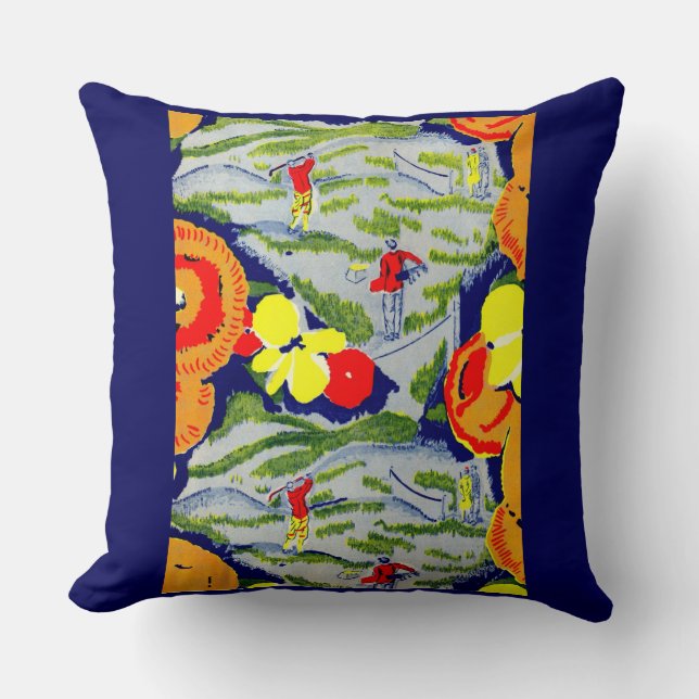 Coussin golf et fleurs (Recto)