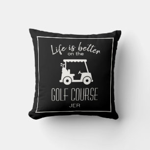 Coussin Golfeur Parcours de Golf Citation La Vie Est Mieux