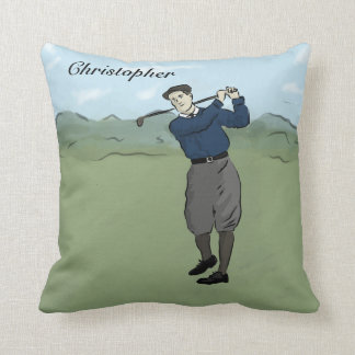 Coussin Golfeur vintage personnalisé de style balançant