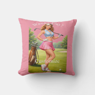 Coussin Golfeuse féminine en forme Thunder_Cove