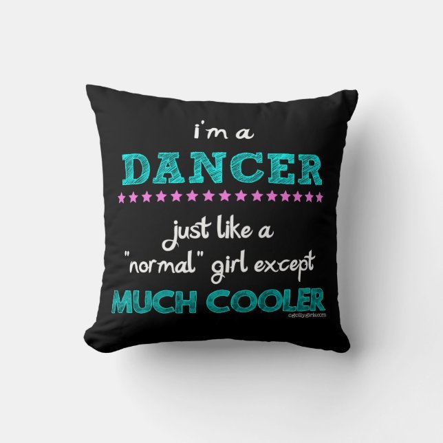 Coussin Golly filles - je suis un danseur (Recto)