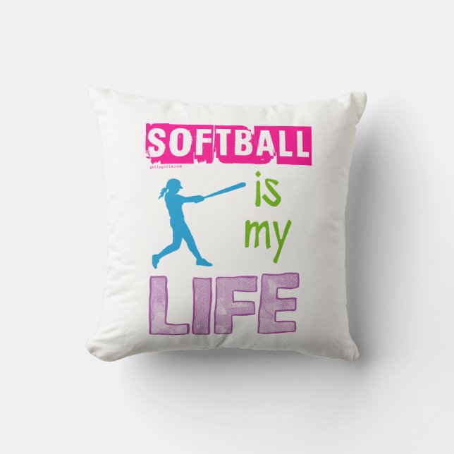 Coussin Golly filles - le base-ball est ma vie (Recto)