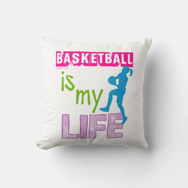 Coussin Golly filles - le basket-ball est ma vie (Recto)