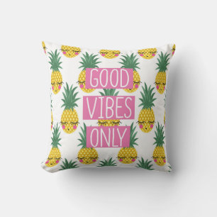 Coussin Good Vibes Pineapples Motif d'été