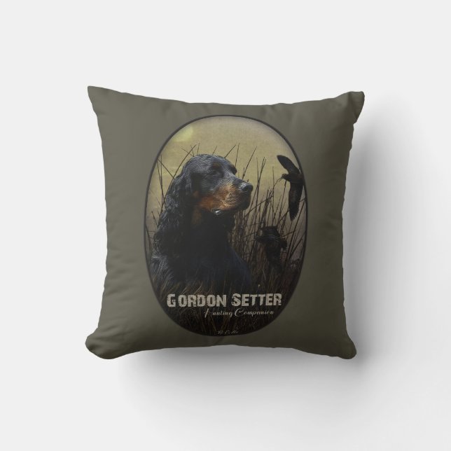 Coussin Gordon Setter, compagnon de chasse (Recto)