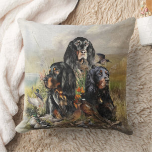 Coussin Gordon Setters, Passion pour les oiseaux, Art