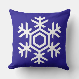 Coussin Gorgoeus Winter Bleu blanc Flocon de neige Noël